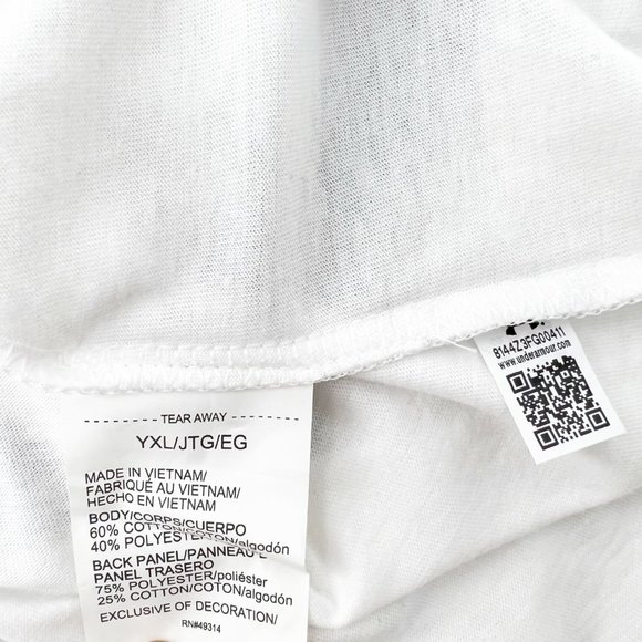 Women's Under armour White "Irish" college Long sleeve T Shirt Youth size XL NWT - Picture 8 of 12